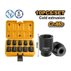 Kép 1/4 - INGCO Gépi dugókulcs készlet 10 részes 1/2" 10-24 mm CrMo