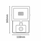 Kép 5/6 - Asalite LED Fehér Reflektor Slim 20W 4500K (1800 lumen) + Mozgásérzékelő Szenzor