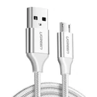 Kép 1/7 - UGREEN USB-Micro USB kábel, QC 3.0, 2.4A, 2m (fehér)