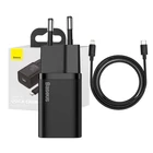 Kép 1/9 - Baseus Super Si USB-C gyorstöltő, 20W, 1 m-es USB-C-Lightning kábellel (fekete)