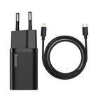 Kép 2/9 - Baseus Super Si USB-C gyorstöltő, 20W, 1 m-es USB-C-Lightning kábellel (fekete)