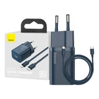 Kép 1/12 - Baseus Super Si gyorstöltő 1C 20W, 1 m-es USB-C-Lightning kábellel (kék)