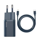 Kép 2/12 - Baseus Super Si gyorstöltő 1C 20W, 1 m-es USB-C-Lightning kábellel (kék)