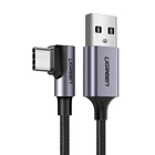 Kép 1/2 - UGREEN US284 USB és USB-C közötti ferde kábel, 3A , 2m (fekete)