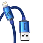 Kép 3/6 - Baseus Crystal Shine USB-Lightning kábel, 2.4A, 1.2m (kék)