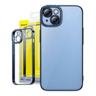 Kép 1/7 - Baseus Glitter iPhone 14 Plus Átlátszó tok és üvegfólia (kék)