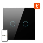 Kép 1/3 - ZigBee Avatto ZTS02-EU-B2 érintőkapcsoló Dual TUYA (fekete)