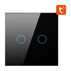 Kép 2/3 - ZigBee Avatto ZTS02-EU-B2 érintőkapcsoló Dual TUYA (fekete)