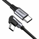 Kép 2/3 - UGREEN USB-C - USB-C kábel, ferde, QC 3.0, PD, 3A, 60W, 1m (fekete)