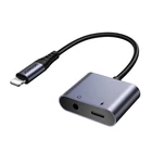 Kép 1/7 - 2 az 1-ben audio adapter Joyroom SY-L01 Lightning 3.5mm + Lightning (fekete)