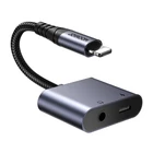 Kép 2/7 - 2 az 1-ben audio adapter Joyroom SY-L01 Lightning 3.5mm + Lightning (fekete)