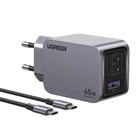 Kép 1/2 - UGREEN Nexode Pro fali töltő, USB + 2x USB-C, 65W + USB-C kábel, 1.5m (fekete)