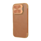 Kép 3/4 - Etui Nillkin Qin Qin Prop Bőr iPhone 16 (brązowy)