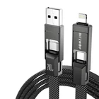 Kép 2/5 - BlitzWolf BW-HDC7 4 az 1-ben USB-C+USB+Lightning kábel, 240W, 1.2m (fekete)