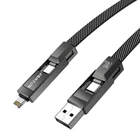Kép 3/5 - BlitzWolf BW-HDC7 4 az 1-ben USB-C+USB+Lightning kábel, 240W, 1.2m (fekete)