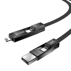 Kép 5/5 - BlitzWolf BW-HDC7 4 az 1-ben USB-C+USB+Lightning kábel, 240W, 1.2m (fekete)