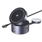 Kép 2/4 - UGREEN W712 mágneses 3 az 1-ben USB-C töltő (fekete)