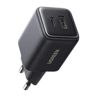 Kép 2/4 - Ugreen X514 USB + USB-C fali töltő, GaN, 20 W (fekete)