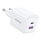Kép 4/4 - Ugreen X516 USB + USB-C fali töltő, GaN, 30 W (fehér)