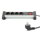 Kép 7/8 - Digitus DA-70614 elektromos elosztó 1,5 M 4 AC kimenet(ek) Beltéri Fekete, Ezüst