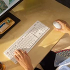 Kép 3/10 - Logitech 920-009824 billentyűzet Egér mellékelve Irodai Vezeték nélküli RF QWERTY Nemzetközi amerikai Fehér