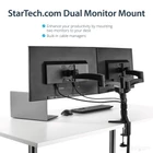 Kép 10/10 - StarTech.com ARMDUAL asztali TV konzol 61 cm (24") Fekete