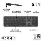 Kép 6/10 - Logitech 920-012505 billentyűzet Egér mellékelve Irodai RF vezeték nélküli + Bluetooth AZERTY Francia Grafit