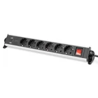 Kép 1/8 - Digitus DA-70624 elektromos elosztó 1,5 M 6 AC kimenet(ek) Beltéri Fekete, Ezüst