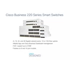 Kép 3/7 - Cisco CBS220-24P-4G Vezérelt L2 Gigabit Ethernet (10/100/1000) Ethernet-áramellátás (PoE) támogatása 1U Fehér
