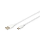 Kép 1/6 - Szilikon tápkábel USB-A - USB-C, USB 2.0 60W, 1m fehér