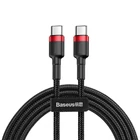 Kép 1/6 - Baseus Cafule USB-C - USB-C PD 2.0 QC 3.0 kábel, 60 W, 2 m (fekete-piros)
