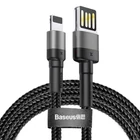 Kép 1/6 - Baseus Cafule 2,4A 1 m-es Lightning USB-kábel (kétoldalas) (szürke-fekete)