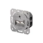 Kép 3/5 - Fali aljzat 2x RJ45, árnyékolt, LSA, cat.5e, címke mező, porálló, fehér