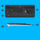 Kép 6/10 - Logitech 920-008685 billentyűzet Egér mellékelve Univerzális Vezeték nélküli RF QWERTY Nemzetközi amerikai Fekete