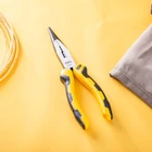 Kép 4/4 - Deli Tools hosszúkás egyenes fogó EDL2108, 8" (sárga)