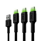 Kép 1/3 - Green Cell KABGCSET03 USB kábel 2 M USB A USB C Fekete
