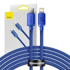 Kép 1/6 - Baseus Crystal Shine USB-C-Lightning kábel, 20W, PD, 2m (kék)
