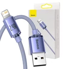 Kép 1/6 - Baseus Crystal Shine USB-Lightning kábel, 2.4A, 2m (lila)