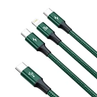 Kép 8/8 - Baseus Rapid Series 3 az 1-ben USB-C  kábel, mikro USB / Lightning / USB-C, 20 W, 1,5 m (zöld)