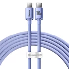 Kép 1/9 - Baseus Crystal Shine USB-C USB-C kábel, 100W, 2m (lila)