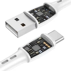 Kép 3/3 - USB és USB-C kábel VFAN Racing X05, 3A, 3m (fehér)