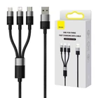 Kép 1/7 - Baseus StarSpeed 3 az 1-ben töltőkábel USB - USB-C + Micro + Lightning, 3,5A, 1.2m (fekete)
