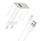 Kép 1/2 - Fast charger Foneng 1x USB QC3.0 EU46 18W + USB Lightning cable