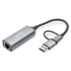 Kép 1/5 - Digitus DN-3028 csatlakozó átlakító USB-C USB 3.1 RJ-45 Szürke