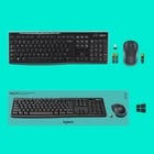 Kép 9/10 - Logitech 920-004508 billentyűzet Egér mellékelve Otthoni Vezeték nélküli RF QWERTY Nemzetközi amerikai Fekete