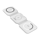 Kép 1/5 - Choetech T588-F 3in1 mágneses induktív töltő 15W (fehér)