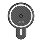 Kép 2/6 - LDNIO MA20 autós tartó 15W-os induktív töltővel és fém gyűrűvel, (fekete)