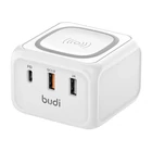 Kép 1/2 - Ładowarka indukcyjna 10W Budi 317TE, 2x USB + USB-C, 18W (biały)