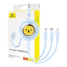 Kép 1/9 - Baseus 3-1 töltőkábel USB - USB-C, USB-M, Lightning, 3,5A, 1,1m (kék)