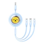 Kép 2/9 - Baseus 3-1 töltőkábel USB - USB-C, USB-M, Lightning, 3,5A, 1,1m (kék)